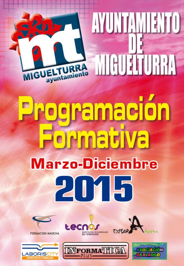 Cartel del Cuarto Plan Formativo Ayuntamiento de Miguelturra, marzo a diciembre 2015