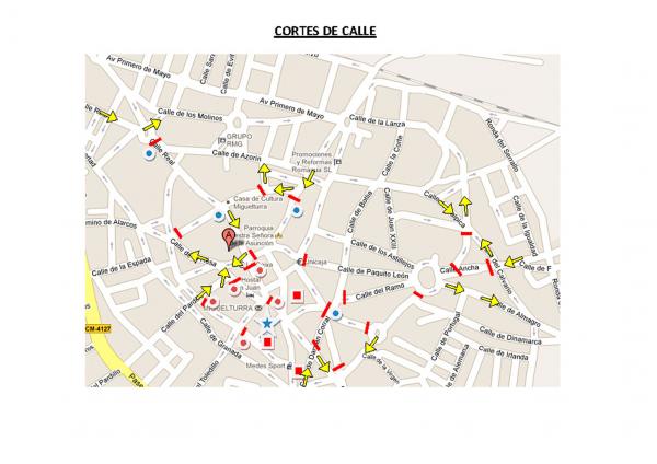 Cortes de Calles durante los Carnavales de Miguelturra 2015