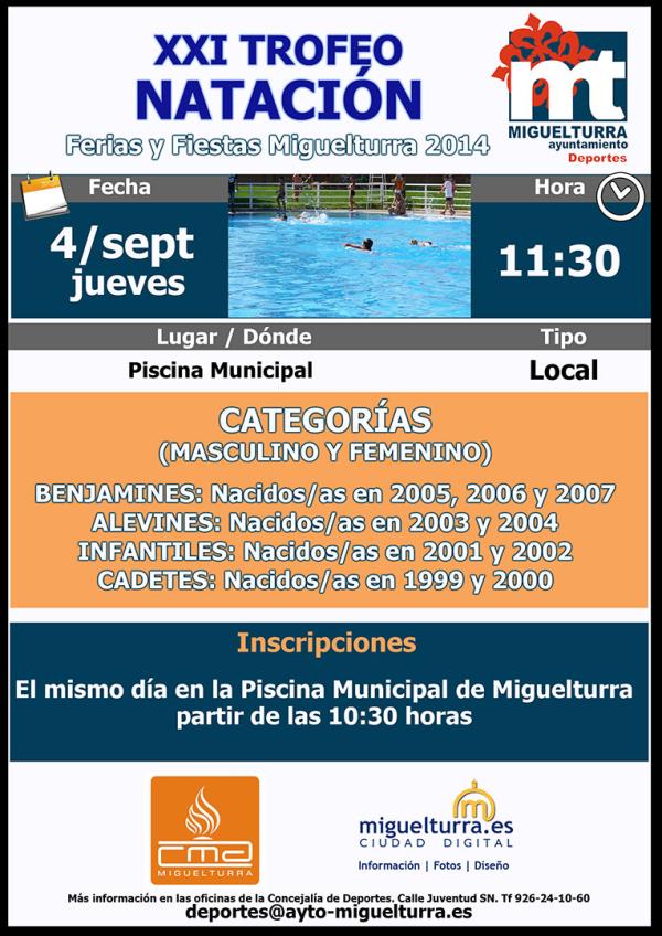 cartel campeonato local natacion ferias 2014