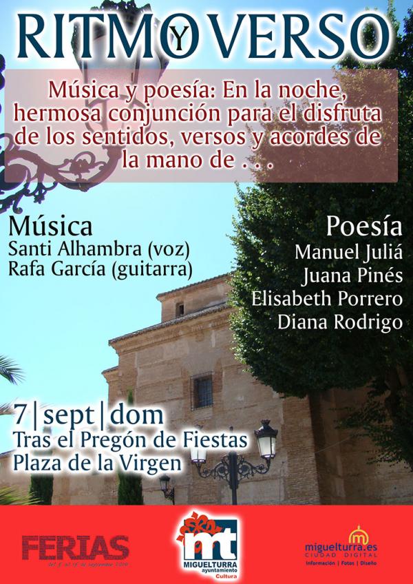 Cartel anunciador del evento Poesía y Verso, del domingo 7 de septiembre
