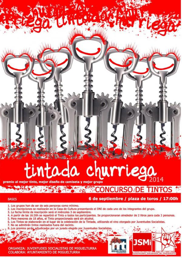 Cartel anunciador de la Tintada Churriega, Ferias 2014