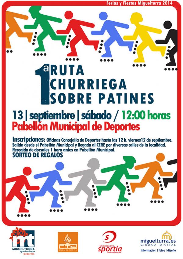 Cartel anunciador de la Primera Ruta Churriega sobre Patines, Ferias 2014